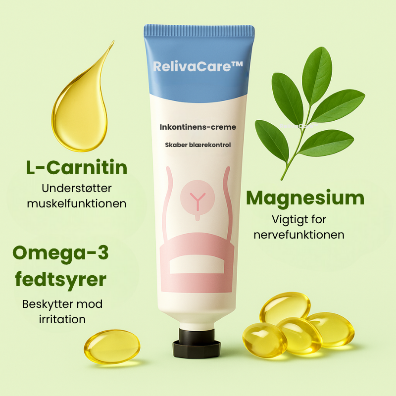 RelivaCare™ – Creme mod urinlækage - Forhindrer ufrivillig lækage allerede fra første brug! - 1+1 GRATIS