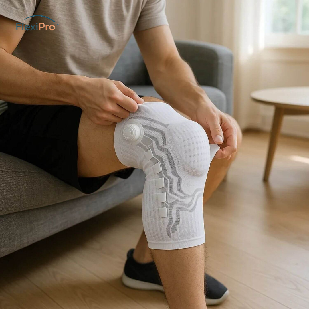 FlexiPro™ Knæbandage | Sportsbeskyttelse, Smertelindring & Maksimal Stabilitet