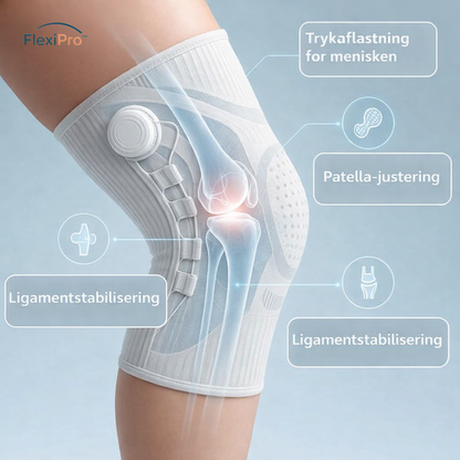 FlexiPro™ Knæbandage | Sportsbeskyttelse, Smertelindring & Maksimal Stabilitet