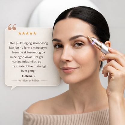 GlowTrim™ 2-i-1  Perfekt Formede Bryn & Silkeblød Hud — På Sekunder