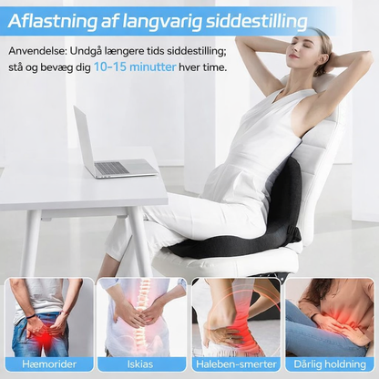🎁 BEGRÆNSET TILBUD – 50% RABAT 🎁 ComfortSeat™ Skridsikker Memory Foam Sædepude