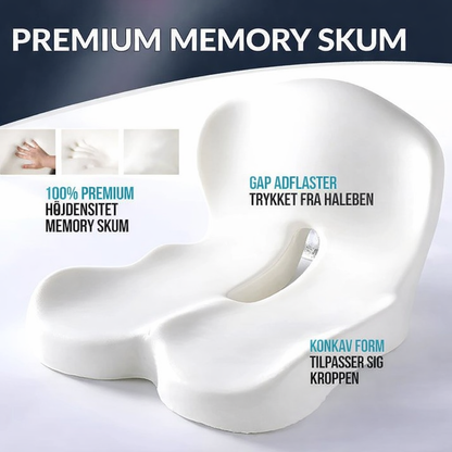 🎁 BEGRÆNSET TILBUD – 50% RABAT 🎁 ComfortSeat™ Skridsikker Memory Foam Sædepude