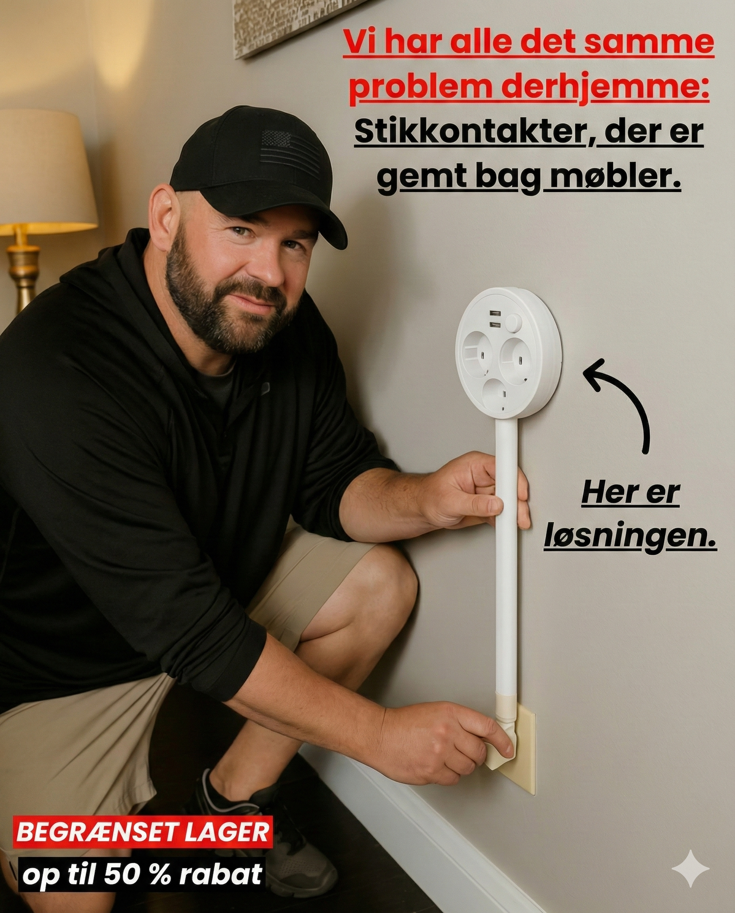 PlugPro™ – Udvidelig og roterbar stikdåseforlænger (EU-stik)