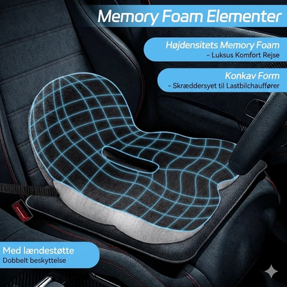 🎁 BEGRÆNSET TILBUD – 50% RABAT 🎁 ComfortSeat™ Skridsikker Memory Foam Sædepude