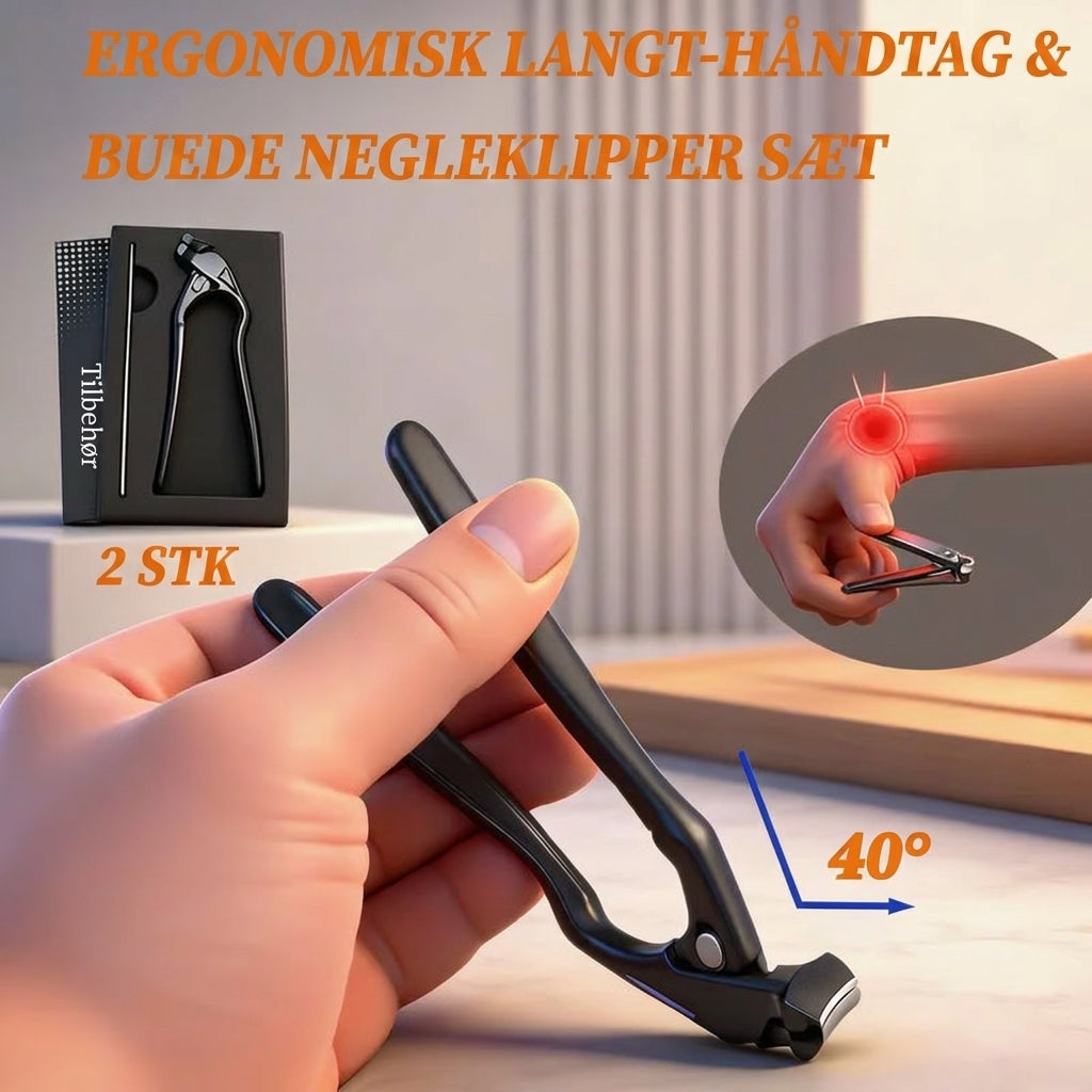 📢📢 50% RABAT NU✨🔥 ErgoClip™ Ergonomisk buet negleklipper – til tykke negle, nedgroede negle og nem klipning